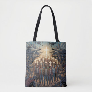 Romans 8:31 tote bag