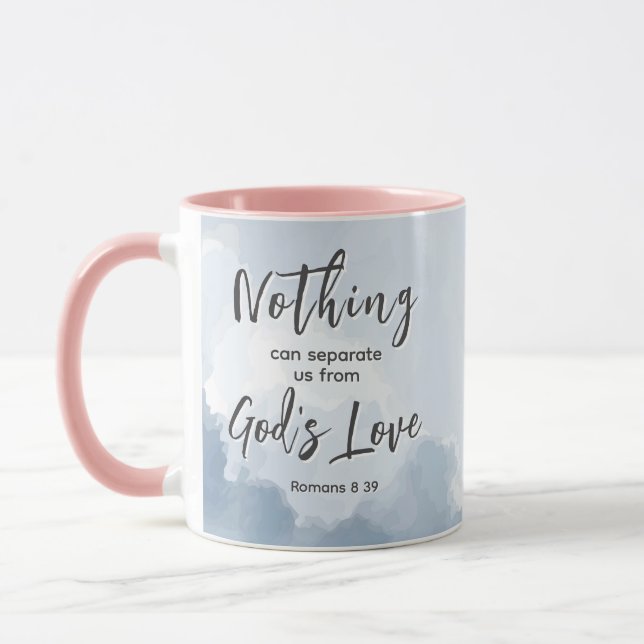 Romans 8:38-39 Love of God Bible Verse Christian  Mug (Left)