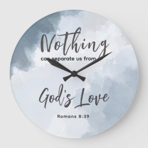 Romans 8:39 God's Love Bible Verse Christian Large Clock
