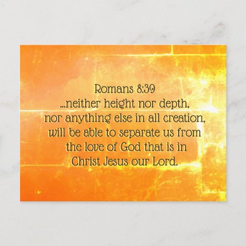 Romans 839 The love of God in Christ Jesus Bible Postcard