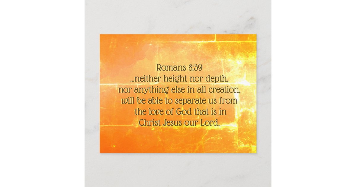 Romans 8 39 The Love Of God In Christ Jesus Bible Postcard Zazzle Com