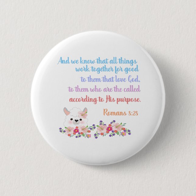 Romans 8 Bible Verse Design Button (Front)