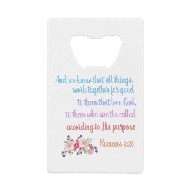 Romans 8 Bible Verse Design Credit Card Bottle Opener (Front)