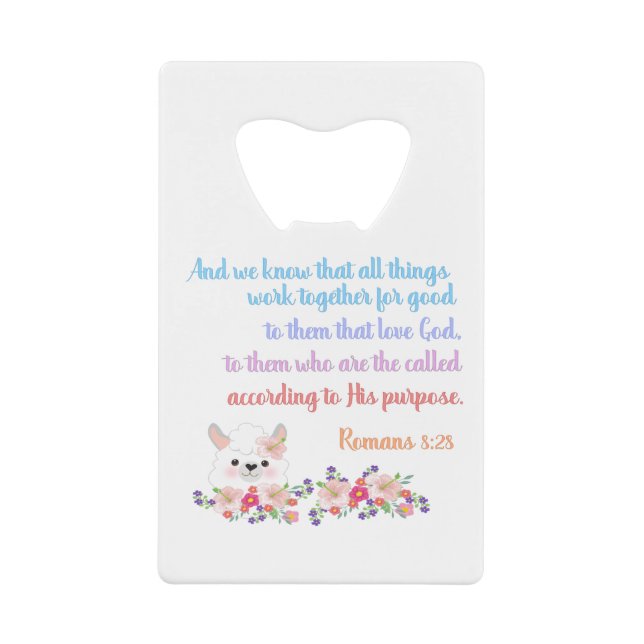 Romans 8 Bible Verse Design Credit Card Bottle Opener (Front)
