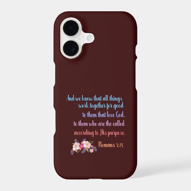 Romans 8 Bible Verse Design iPhone Case (Back)