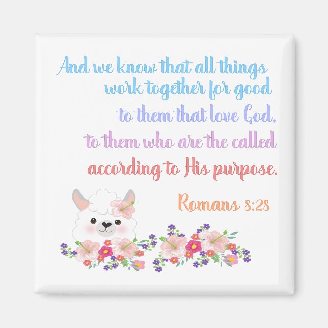 Romans 8 Bible Verse Design Magnet (Front)