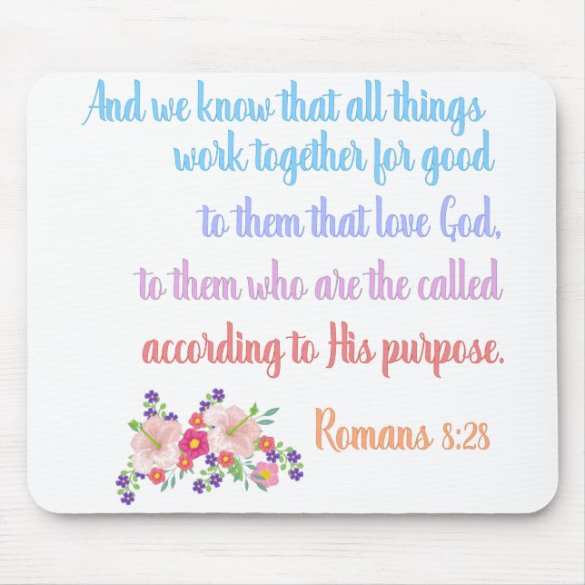Romans 8 Bible Verse Design Mouse Pad (Front)