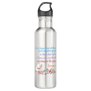 Romans 8 Bible Verse Design Stainless Steel Water Bottle