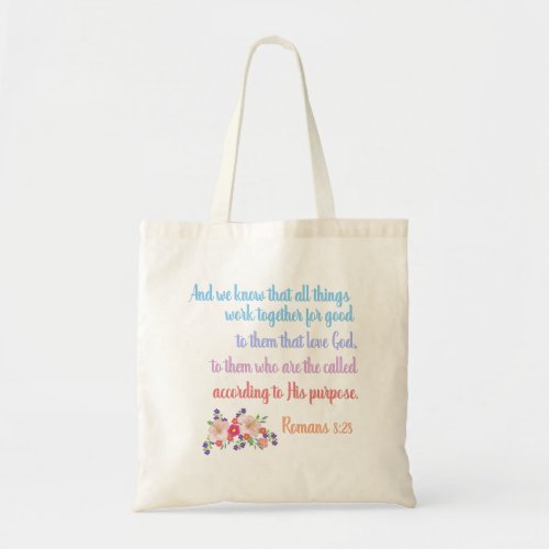 Romans 8 Bible Verse Design Tote Bag