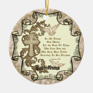 Romans Eight 28 christian ornament