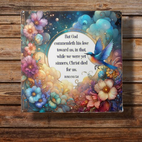 Romans Verse Scripture Art Nouveau Floral Easter Ceramic Tile