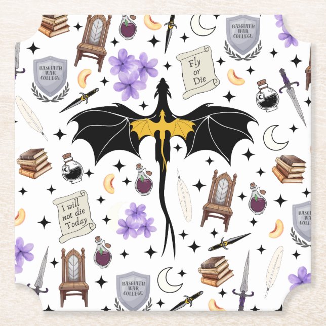 Romantasy Book Reader Gifts Fourth Wing Coaster (Front)