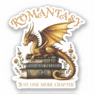 Romantasy Dragon Books Just one more chapter Sticker