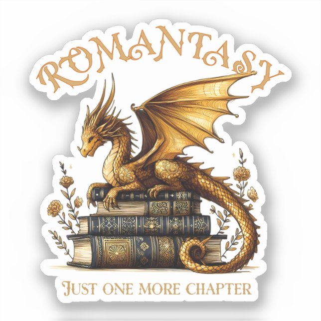 Romantasy Dragon Books Just one more chapter Sticker (Front)