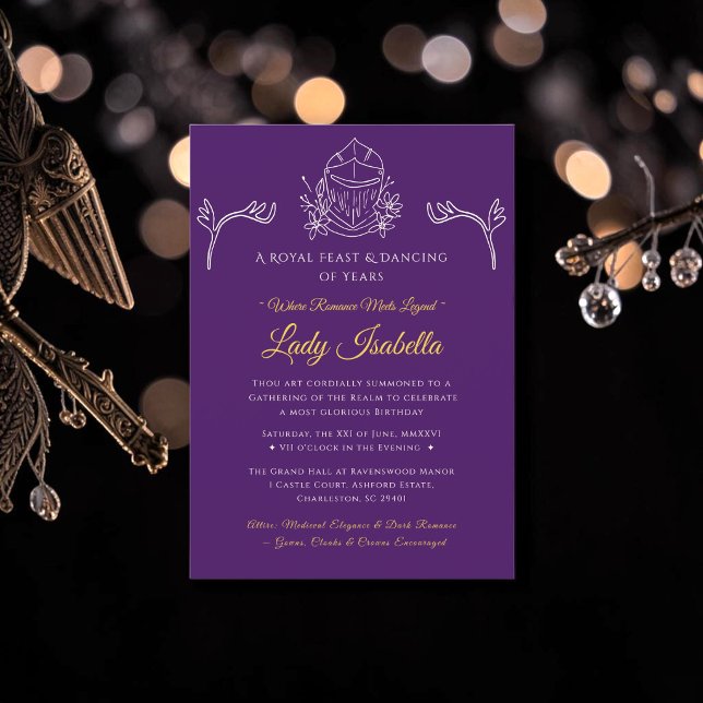 Romantasy Medieval Romance Birthday Invitation  (Creator Uploaded)