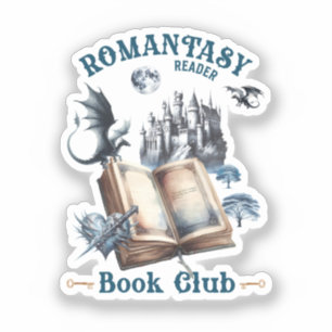 Romantasy Reader Dragon Book Club Castle Sticker
