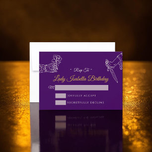 Romantasy Royal Purple Enchanted birthday RSVP Card