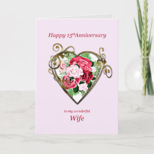 Digital Oasis Congratulations Card 15 Wedding Anniversary Card #002