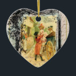 Romantic 18th Century Vintage Style Christmas Ceramic Ornament<br><div class="desc">18th century vintage style art design.  Romantic Christmas ornament gift.</div>