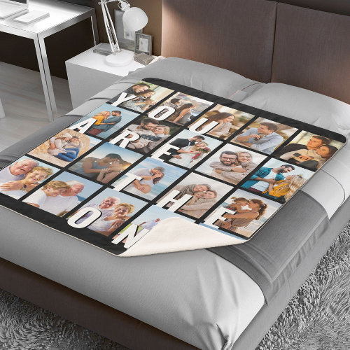 Romantic 20 Photo Collage You are the One Black