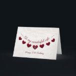 Romantic 30th Birthday Red Heart Bunting wife Card<br><div class="desc">A beautiful and romantic 30th birthday card for a husband to give his wife. The outside of the card has a string of rose red bunting hearts on a vintage lace background. The text reads, "To my wonderful wife, happy 30th birthday". The inside of the card can be customized to...</div>