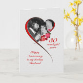 Romantic 30th Wedding Anniversary for Husband Card (Yellow Flower)