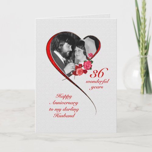 Romantic 36th Wedding Anniversary for Husband Card