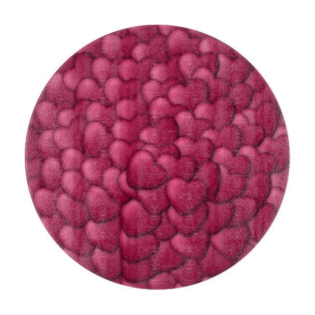 Romantic 3D Red Hearts Pattern-32322 Cutting Board (Front)