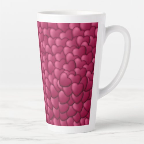 Romantic 3D Red Hearts Pattern-32322 Latte Mug