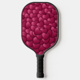 Romantic 3D Red Hearts Pattern-32322 Pickleball Paddle