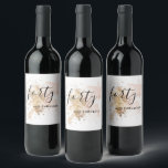 Romantic 40 & Fabulous 40th Birthday  Wine Label<br><div class="desc">Celebrate your 40th birthday with these romantic pink and gold 40 and fabulous wine labels. A pink and gold design with elegant fonts. Easy to customize on your web browser !</div>