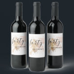 Romantic 40 & Fabulous 40th Birthday  Wine Label<br><div class="desc">Celebrate your 40th birthday with these romantic pink and gold 40 and fabulous wine labels. A pink and gold design with elegant fonts. Easy to customize on your web browser !</div>