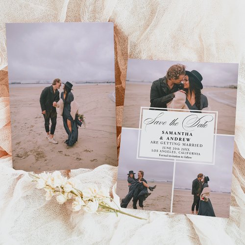 Romantic 4 photos collage  save the date wedding