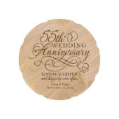 Romantic 55th Wedding Anniversary Wooden Plate (Front)