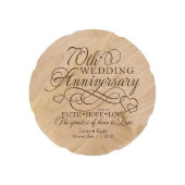 Romantic 70th Wedding Anniversary Wooden Plate (Front)
