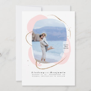 Romantic Abstract Modern Save The Date Photo