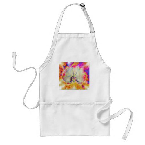 Romantic abstract orchid watercolor painting adult apron