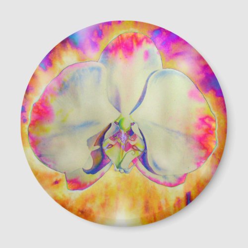 Romantic abstract orchid watercolor painting magnet