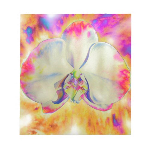 Romantic abstract orchid watercolor painting notepad