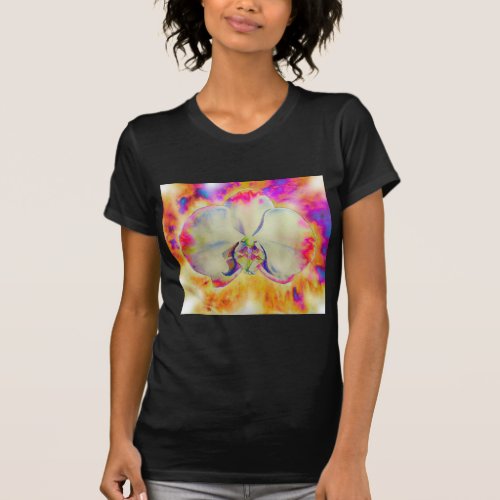 Romantic abstract orchid watercolor painting T_Shirt