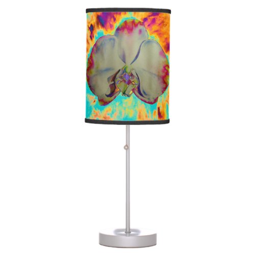 Romantic abstract orchid watercolor painting table lamp