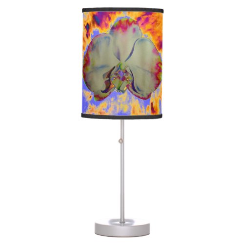 Romantic abstract orchid watercolor painting table lamp