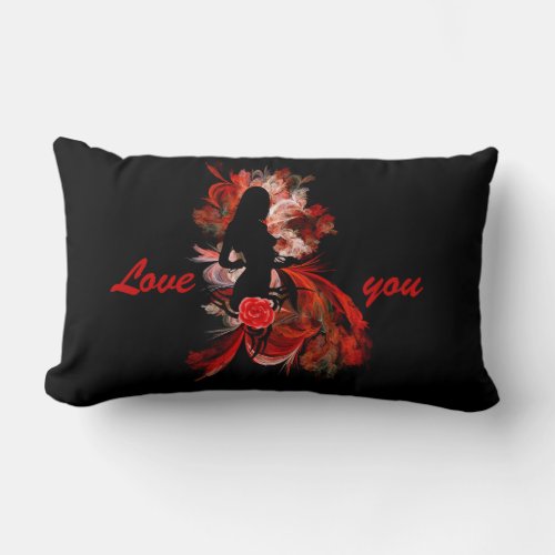 Romantic adult valentines day lumbar pillow