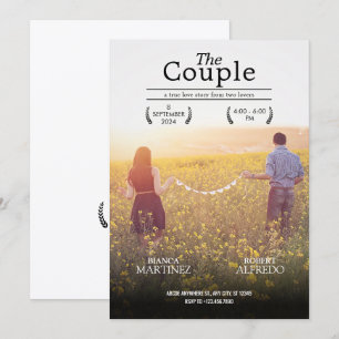 Romantic aesthetic wedding movie poster photo invitation
