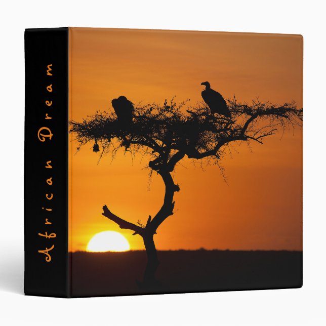 Romantic African Dream sunset photo with text 3 Ring Binder (Front/Spine)
