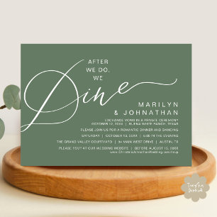 Romantic After We Do, We Dine, Wedding Dinner Invitation