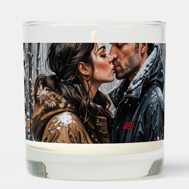 romantic ai Couple pic Scented Candle (Front)