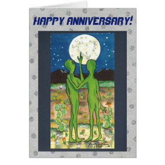 Romantic Aliens Anniversary Card Personalize It!