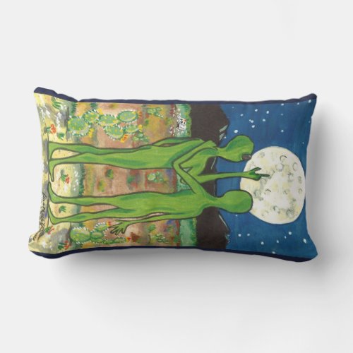 Romantic Aliens UFO Roswell Designer Pillow