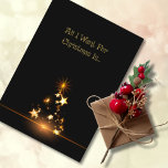 Romantic All I Want For Christmas Is Holiday Card<br><div class="desc">An elegant romantic Christmas card with a Christmas tree made out of gold stars and featuring gold text,  “All I want for Christmas is…” When that someone special opens it they will find the word,  “You!” inside.</div>